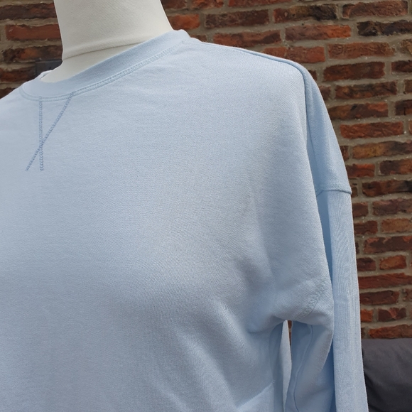 Sweaty Betty Sweatshirt Side Split Light Blue Small Oversize Relaxed - Picture 16 of 16